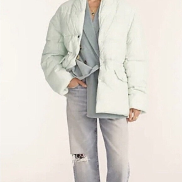 J Crew Alps Puffer Jacket Mint Green - Picture 1 of 6